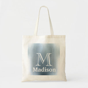 Bolsa Tote Monograma personalizado falso brilhante azul