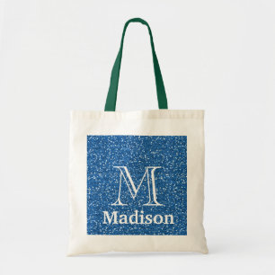 Bolsa Tote monograma personalizado falso com brilho Dourado
