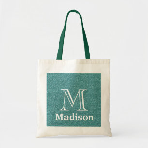 Bolsa Tote monograma personalizado falso com brilho Dourado
