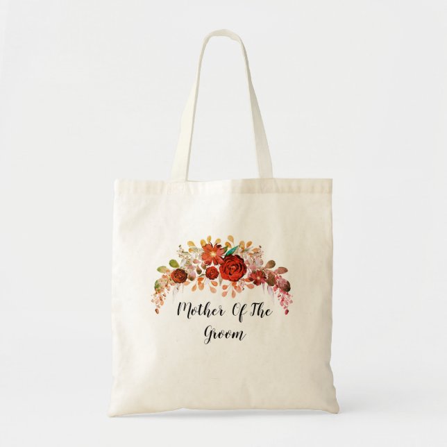 Bolsa Tote Monograma personalizado: flor de aquarela (Frente)