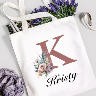 Bolsa Tote Monograma Personalizado Inicial & Nome Menina