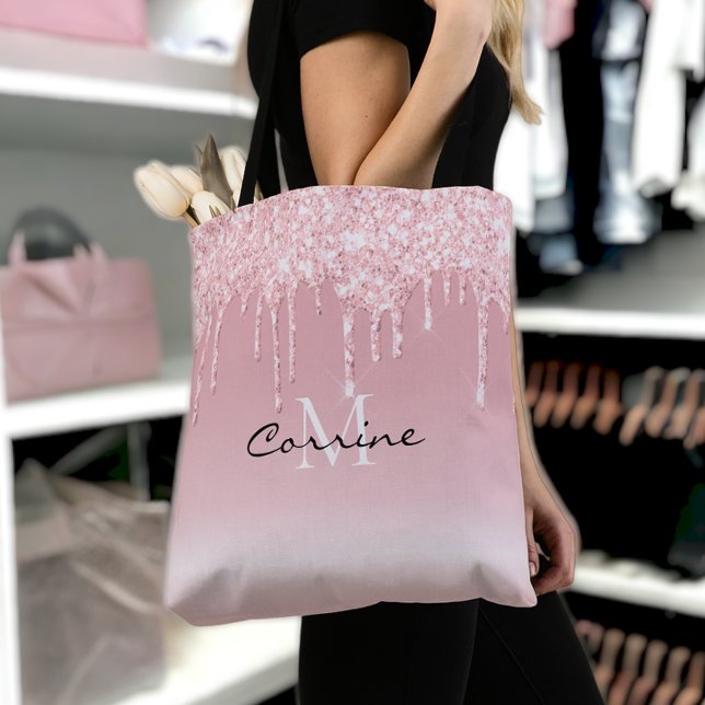 Bolsa Tote Monograma Personalizado Lente Cor-de-rosa com Lobr (Criador carregado)