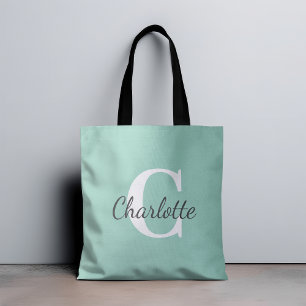 Bolsa Tote Monograma personalizado minimalista de nome person