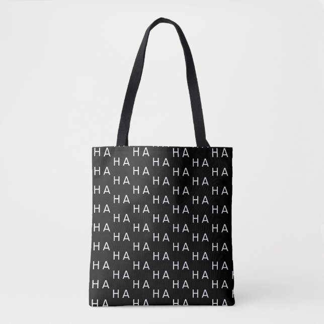Bolsa Tote Monograma personalizado moderno a preto e branco (Frente)