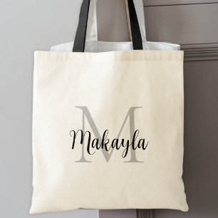 Bolsa Tote Monograma Personalizado na moda preto