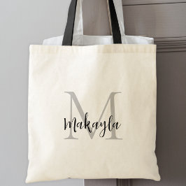 Bolsa Tote Monograma Personalizado na moda preto