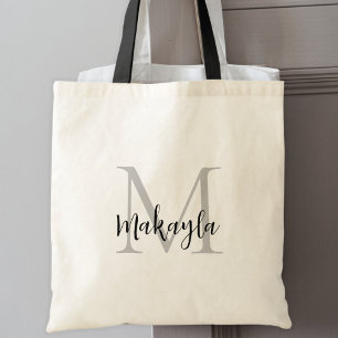 Bolsa Tote Monograma Personalizado na moda preto