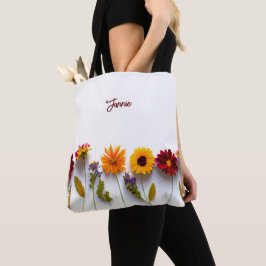 Bolsa Tote Monograma Personalizado - Presente Floral para Ela