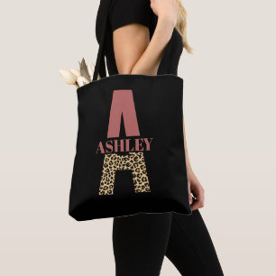 Bolsa Tote Monograma Personalizado Uma Impressão Colar Rosa