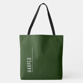 Bolsa Tote Monograma personalizado, verde floresta XL