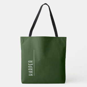 Bolsa Tote Monograma personalizado, verde floresta XL