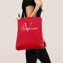 Bolsa Tote Monograma Personalizado Vermelho