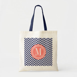 Bolsa Tote Monograma personalizado ziguezague de Chevron do
