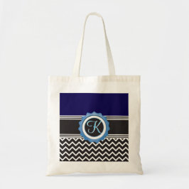 Bolsa Tote Monograma preto azul