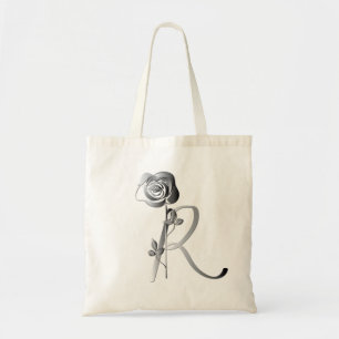 Bolsa Tote Monograma R manuscrito com Rosa