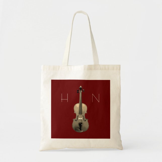 Bolsa Tote Monograma Red Classic Music Violin (Frente)