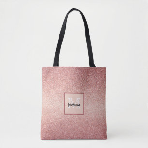 Bolsa Tote monograma rosa dourado