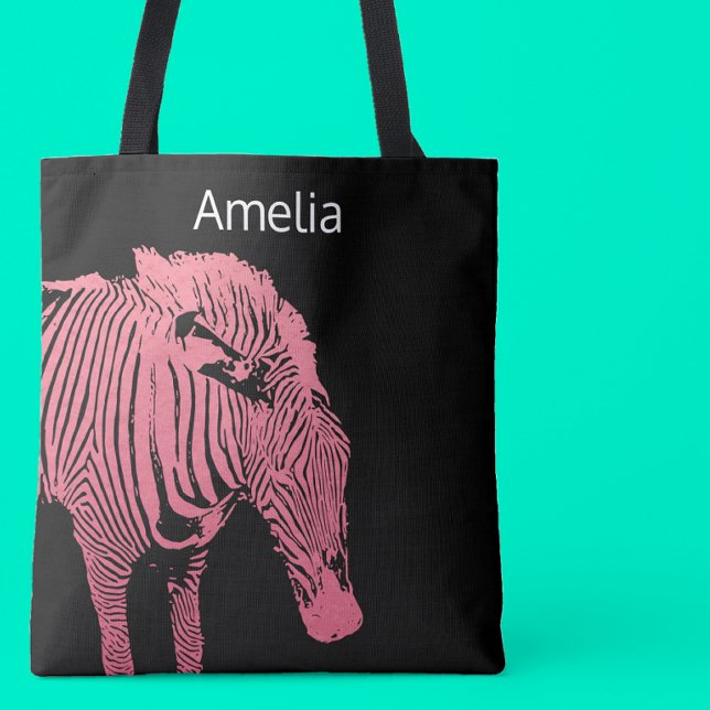 Bolsa Tote Monograma, Rosa e Zebra Negra (Criador carregado)