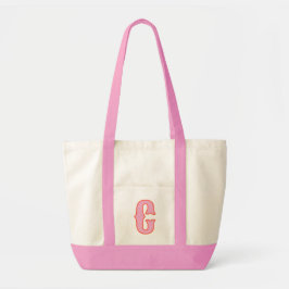 Bolsa Tote Monograma Rosa Personalizada, Tela com Inicial Per