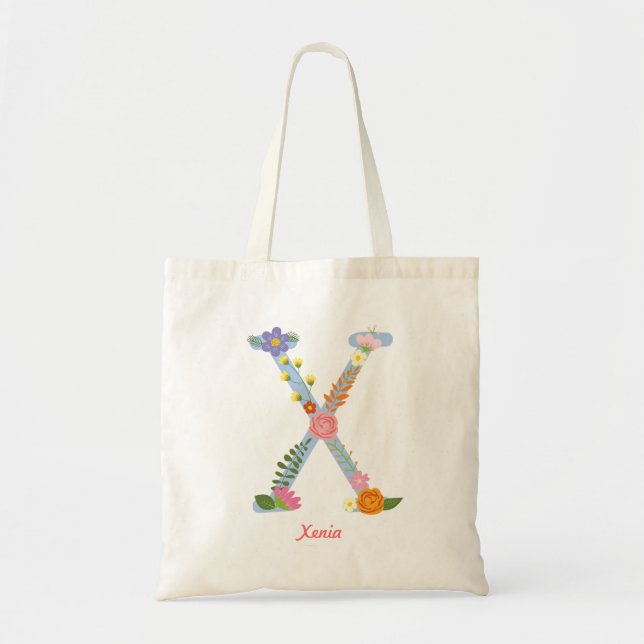 Bolsa Tote Monograma Russo de Flor Whimical (X) (Frente)