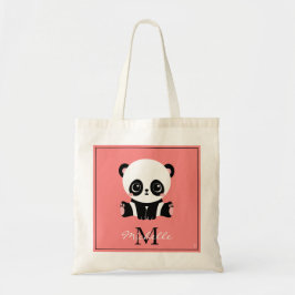 Bolsa Tote Monograma Sentado Sentado Panda Salmão Personaliza