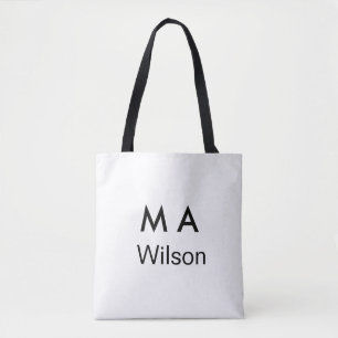Bolsa Tote Monograma simples adicione a letra do seu nome hom
