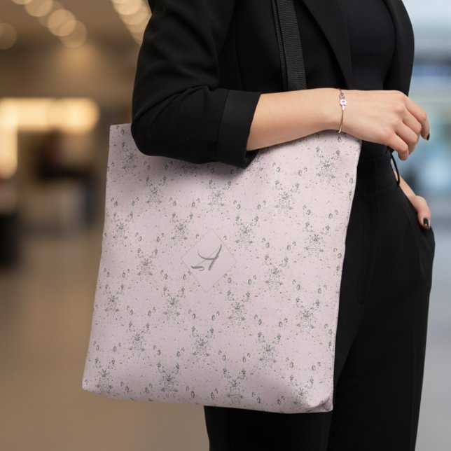 Bolsa Tote Monograma Simples de Padrão Leve Rosa Escamuflado (Criador carregado)