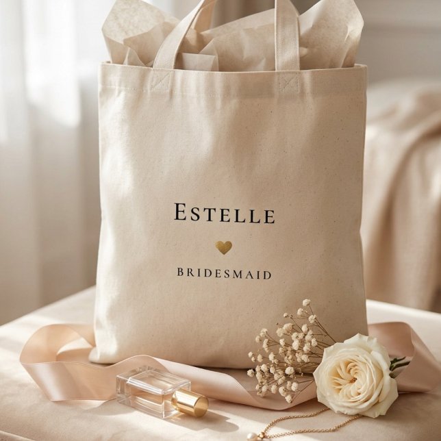 Bolsa Tote Monograma Simples e Coração Dourado  (Criador carregado)
