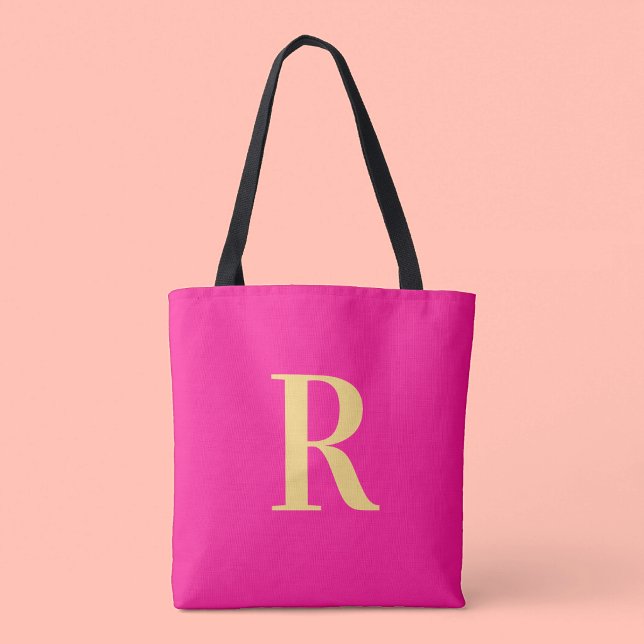 Bolsa Tote Monograma Simples Moderno (Criador carregado)