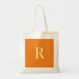 Bolsa Tote Monograma Simples Moderno Laranja