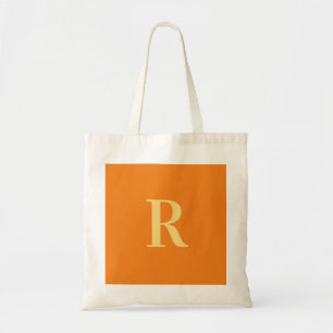 Bolsa Tote Monograma Simples Moderno Laranja