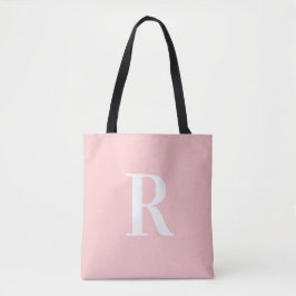 Bolsa Tote Monograma Simples Rosa Moderno