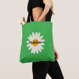 Bolsa Tote Monograma tão giro girassol Verde Verão