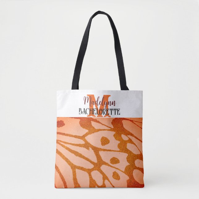 Bolsa Tote Monograma Terracotta Borboleta Wing Bridesmaid (Frente)