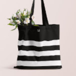 Bolsa Tote Monograma | Tiras quic<br><div class="desc">Na moda striped tote bag que pode ser personalizado com uma inicial.</div>