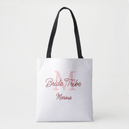 Bolsa Tote monograma tribo da noiva vermelho simples chuveiro