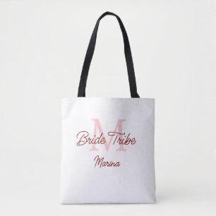 Bolsa Tote monograma tribo da noiva vermelho simples chuveiro