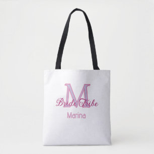 Bolsa Tote Monograma tribo da noiva vermelho simples mini chá