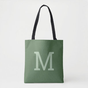 Bolsa Tote Monograma Verde bonito Sage Bag Toto Inicial