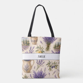 bolsa tote monograma vintage provence lavanda