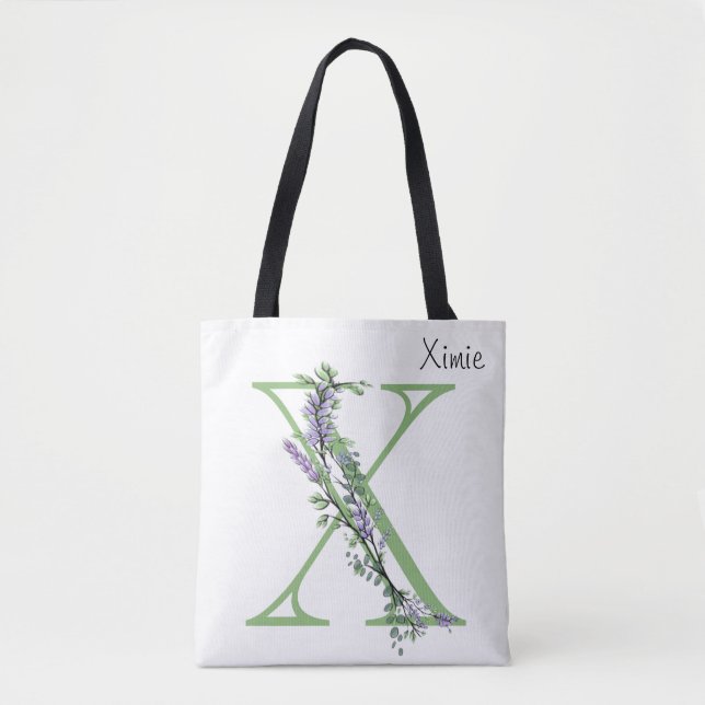 Bolsa Tote Monograma X Lavanda Eucalipto (Frente)