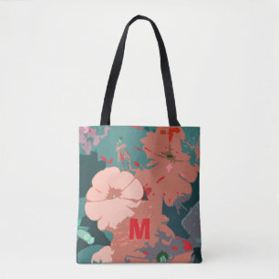 Bolsa Tote Monogramas Flores Florais Bridesmaid Casamento