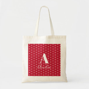 Bolsa Tote Monogramo Name Red Bolinhas