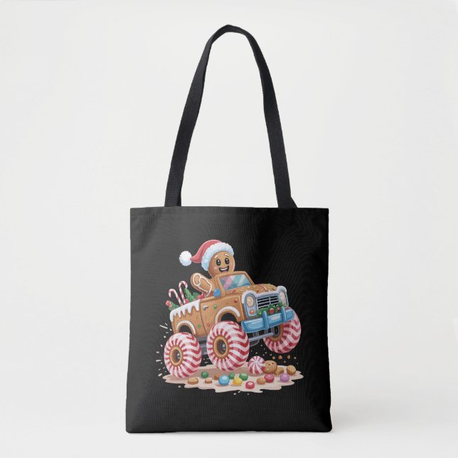 Bolsa Tote Monster Truck Gingercake Man Christmas (Frente)