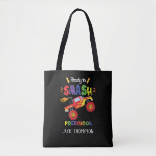 Bolsa Tote Monster Truck pronto para destruir a biblioteca da
