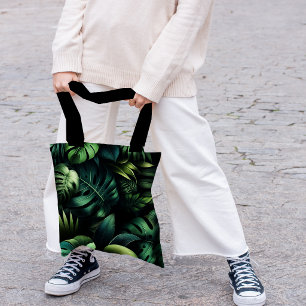 Bolsa Tote Monstera Tropical Botânica Verde Selva
