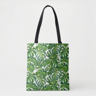 Bolsa Tote Monstera Verde Deixa-se tropical