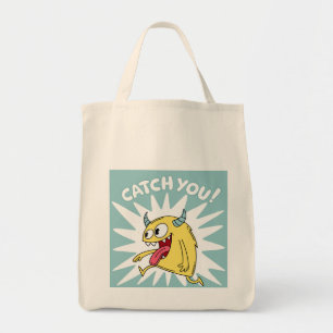 Bolsa Tote Monstro Amarelo Cartoon em Execução - Pegue Você