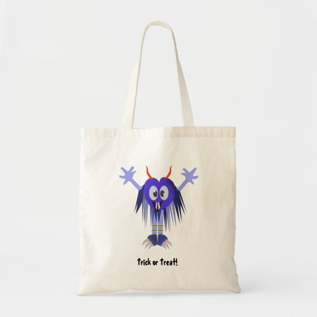 Bolsa Tote Monstro Azul Cinto Trick ou Tratar (Frente)