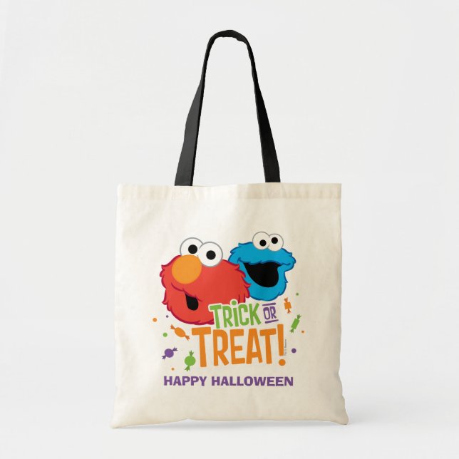 Bolsa Tote Monstro de Biscoitos e Elmo - Truque ou Tratar (Frente)